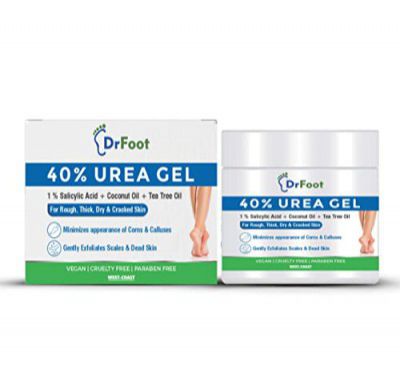 Dr. Foot 40% Urea Gel with 1% Salicylic Acid, Coconut & Tea Tree Oil Moisturizes Callus Cracked Rough Dry Dead Skin, 100 g