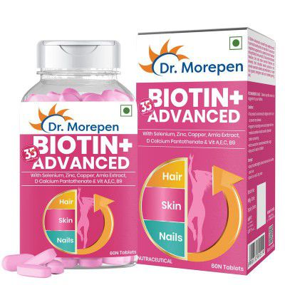 DR. MOREPEN Biotin+ for Hair Growth, Glowing Skin & Healthy Nails - 60 Tablets