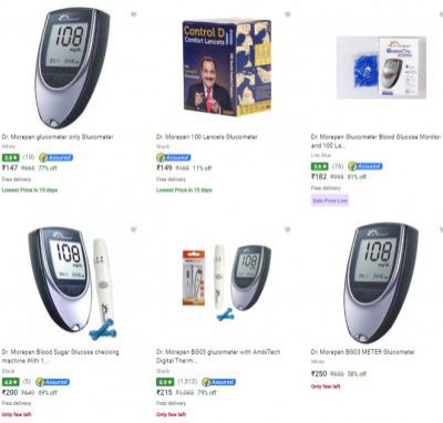Dr.Morepen Glucometers Upto 82% Off