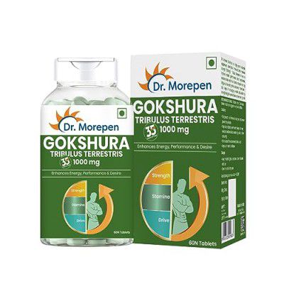 DR. MOREPEN Gokshura Tablets For Men's Wellness | Tribulus Gokshura with 40% Saponins | For both Men and Women for Overall Well-being | Tribulus Terrestris |- 60 Veg capsules