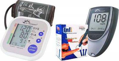Dr. Morepen Healthcare Combo OF Dr Morepen Bp02 , Glucometer And Infi Lancets Pack Only Bp02 Bp Monitor  (Multicolor)