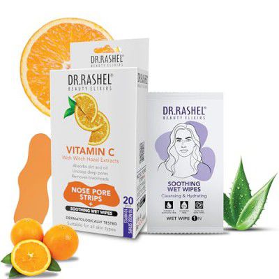 DR.RASHEL Vitamin C Nose Strips | 10 Strips + 10 Wipes
