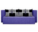 Dr. Smith Three Seater Sofa Cum Bed Jute Fabric | 70x46x11 Inches, 3 Sits and 2 Sleeps| Washable Cover with 4 Printed Cushions - Color Purple...