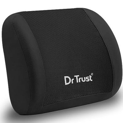 Dr Trust Lower Orthopedic Backrest Pillow Premium Memory Foam For Pain Relief & Lumbar Support Back Cushion, Black