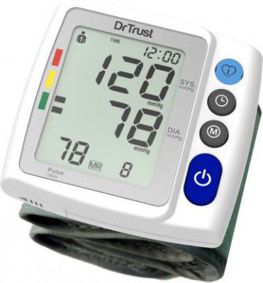Dr Trust USA Wrist Blood Pressure Monitoring Machine Cuff, Digital BP Check Apparatus 125 Bp Monitor&nbsp;&nbsp;(White)