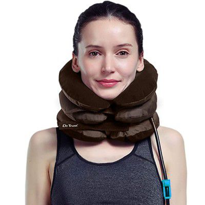 Dr Trust USA Inflatable 3 Layered Cervical Traction Collar Neck Stretcher for Pain Relief -336