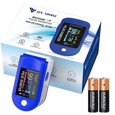 DR VAKU® Swadesi Pulse Oximeter Fingertip, Blood Oxygen Saturation Monitor Fingertip, Blood Oxygen Meter Finger Oximeter Finger with Pulse, Four Color TFT Screen - Blue