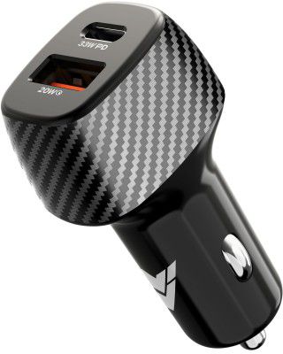 DR VAKU® TROSVOLT 53W Car Charger Fast Charging Dual Port Type C PD QC PPS 3.0 USB Car Mobile Laptop Adapter for iPhone 17/16/15/14/13 etc., Samsung All Series, Tablets, & Android Smartphones- Black