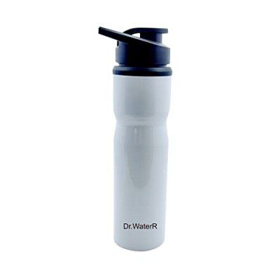 Dr. WaterR Sportie Steel Bottle - 750ml Capacity, Gym Bottle, Travel Bottle, Reusable, BPA-Free, Spill-Proof, Easy to Clean (White)