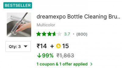 dreamexpo Bottle Cleaning Brush  (Multicolor)