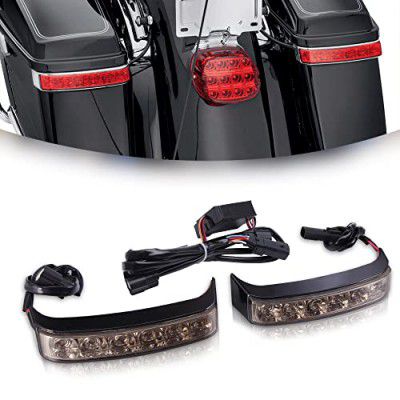 DREAMIZER Electra Glo Led Saddlebag Brake Tail Light Run Turn Signal LED Rear Lamp for Harley Touring 2014-2020 FLHR FLHRXS Road King Electra Glide Ultra Classic Low - Black Housing,Smoked Lens