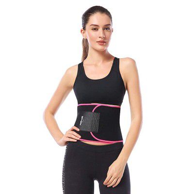 DRENCHD Sweat Slim Belt for Men and Women Tummy Trimmer Pink