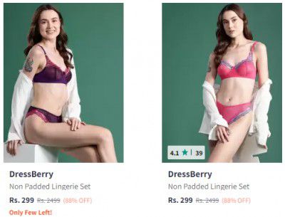 Up to 88% Off ON DressBerry Women Lingerie Set