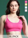 DressBerry Pack Of 4 Medium Coverage Racer Back Beginners Bras DB-DM-RC-SPORT-01...