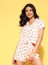 DressBerry Women Pink & Beige Printed Sustainable ECOVERO Night suit...