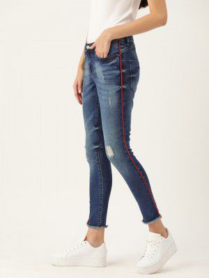 DressBerry Women Skinny Fit Side Stripe Jeans