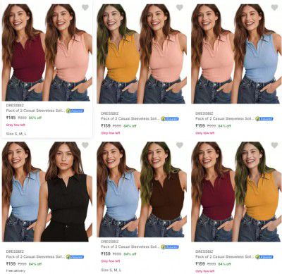 [PACK OF 2] Dressbiz Womens Tops Starts @145