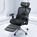 Drogo Flow 360 Ergonomic Office Chair For Work From Home With Patented Flow Technology & Cable Mechanism | Gaming Chair With Trifold Footrest, 360°Adjustable Armrest, Headrest & Lumbar Support (Black)...