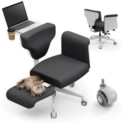 DROGO Freedom-X Multi-Position Cross Legged Office Chair for Work from Home with Laptop Tray, Flexible Armrests, Adjustable Backrest & Cup Holders | Gaming Chair with Breathable Cushion Seat (Grey)