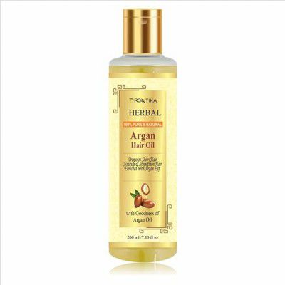 Drontika Herbal Moroccan Argan Hair Oil - Cold Pressed - No Mineral Oil & Silicones-For Shiny Nourished Hair - 200mL