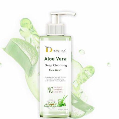 Drontika Wild & Pure Aloe Vera Face Wash with Cucumber & Vitamin E, Hydrating Cleanser, 100ml