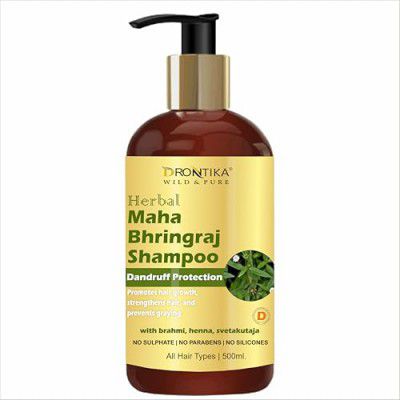 Drontika Wild & Pure Herbal Anti-Hair Fall Bhringaraja Shampoo (500ml. Pack of 1, Maha Bhringraj)