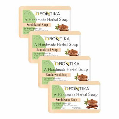 Drontika Wild & Pure Natural Sandalwood Soap | Natural Handmade Soap | Pack of 4