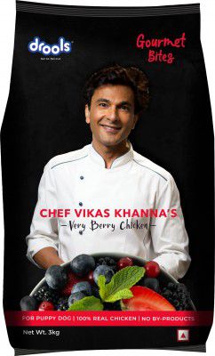 Drools Gourmet Bites, Vikas Khanna Recipe, Very Berry Chicken Puppy Pellet Dog Food - 3kg