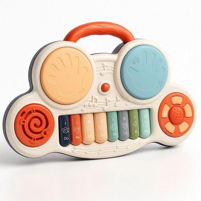 Drum Keyboard Musical Toys with Flashing Lights - Animal Sounds and Songs