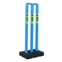 DSC Plastic Cricket Stump Set with 3 Stumps, 2 Bails and 1 Base, Size-Mens, Color - Blue...