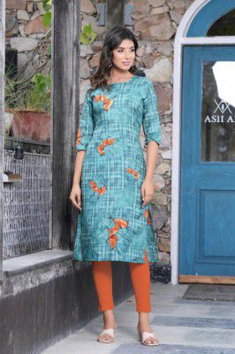 DSK STUDIO  Women Printed Crepe Straight Kurta  (Light Green)