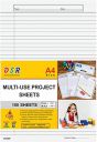 DSR 80 GSM A4 Ruled White Project Sheets (100 Sheets, Both Side Ruled)...