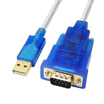 DTECH 4 Feet USB to RS232 DB9 Serial Port Adapter Cable-with FTDI Chipset Supports Windows 10 8 7 & Mac Linux,Blue