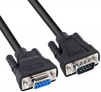 DTECH 5ft RS232 Serial Cable Male to Female 9 Pin Straight Through (1.5m Black)