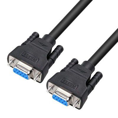 DTECH DB9 RS232 Serial Cable 9 Pin Female to Female Null Modem Cord Cross TX/RX line for Data Communication (6FT(2M))