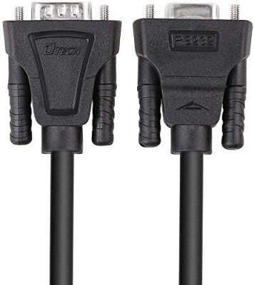 DTECH DB9 RS232 Serial Cable Male to Female Null Modem Cord Full Handshaking 7 Wire Crossover for Data Communication (0.5m, Black)