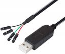 DTech FTDI USB to TTL Serial Converter Charging Adapter Cable 3.3V TX RX Signal 4 Pin 0.1 inches Pitch Female Socket PL2303 Prolific Chip Windows 10 8 7 XP Vista (Black, 3ft)...