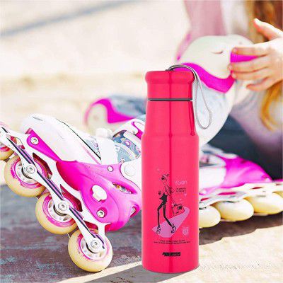 DUBBLIN My Tube Premium Stainless Steel Double Wall Vacuum Insulated BPA Free Water Bottle, Sports Thermos Flask Keeps Hot 12 Hours, Cold 24 Hours (Pink 600 ML)