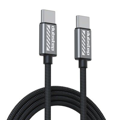 Dubstep Blaze Flash 65W Type-C to Type-C Nylon braided 1.25m Data Fast Charging Cable 