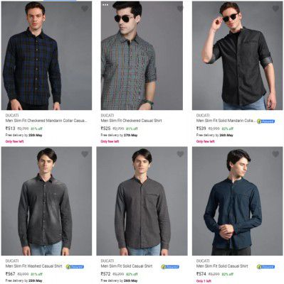 DUCATI Men's Shirts @ Rs 439 | Upto 85% OFF