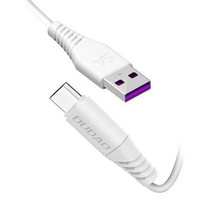 Dudao Unbreakable Fast Charging Cable Or Type C USB Cable for Charging and Data Sync (1 Meter, White)