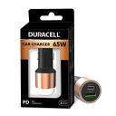 Duracell 65W Fast Car Charger Adapter with Dual Output. Quick Charge, Type C PD 45W & Qualcomm Certified 3.0 20W, Compatible for iPhone, All Smartphones, Tablets & More (Copper & Black)...