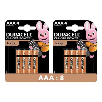 Duracell Alkaline AAA Battery Chhota Power, 8 Pcs