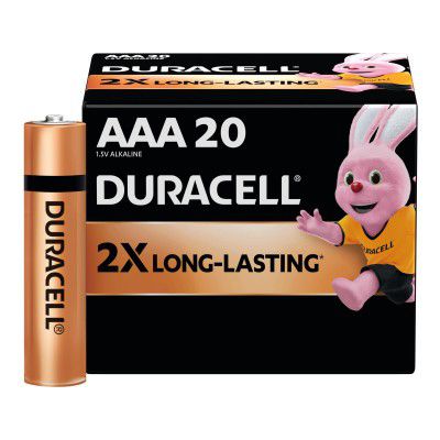 Duracell Alkaline AAA Battery, Pack of 20