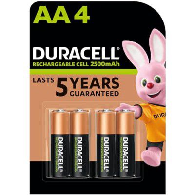 Duracell Rechargeable AA 2500mAh Batteries, Pack of 4