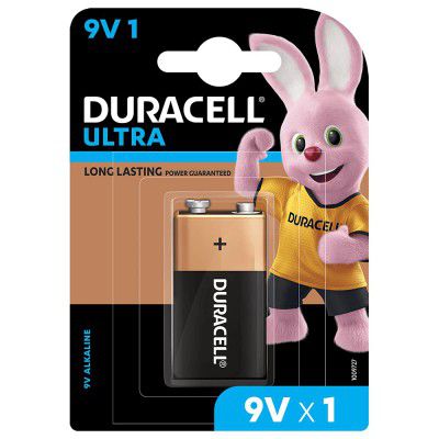 Duracell Ultra Alkaline 9V Battery, 1 Pc