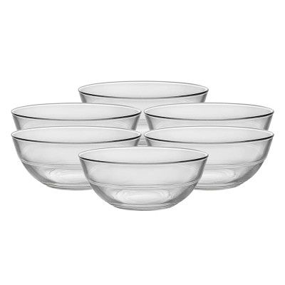 Duralex LYS Clear Stackable Bowl 10.5 cm 6 Pcs - 205 ML (2023AF/6),Transparent,2023AF06A1111/6