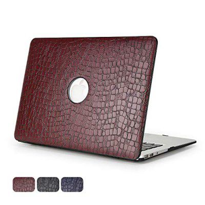 DURATEC Crocodile Pattern Hard Shell Case Cover Compatible MacBook Pro 13.3 Inch (Air 13.3 Inch, Brown)