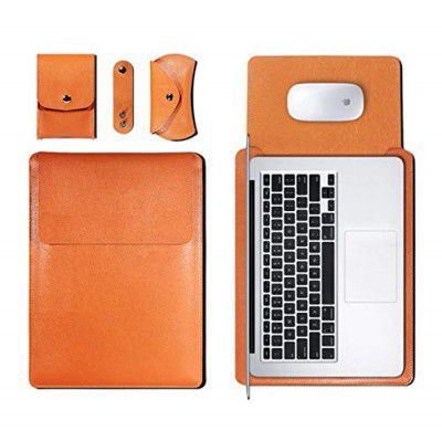 DURATEC PU Leather Laptop Sleeve Case Bag for MacBook (13.3 Inch, Brown)