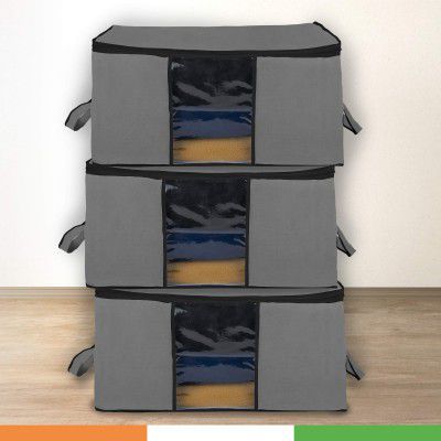 DURAWARE Extra-Large Wardrobe/Under Bed Storage Organiser Pack of 3 (Grey)